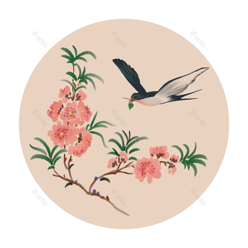 复古图片,中国风元素,插画PNG,春季免抠素材